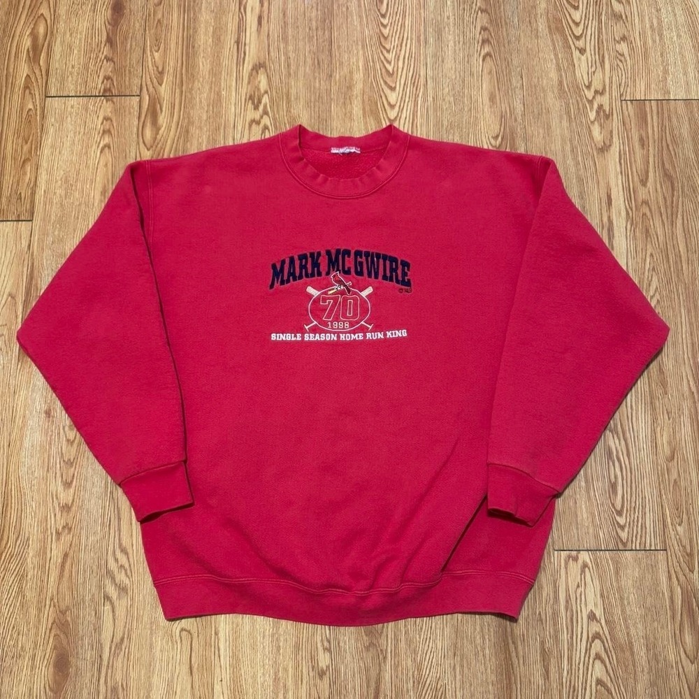 Saint Louis Cardinals Men's Sweatshirt Mark McGwire Vintage 90s Red Size XL